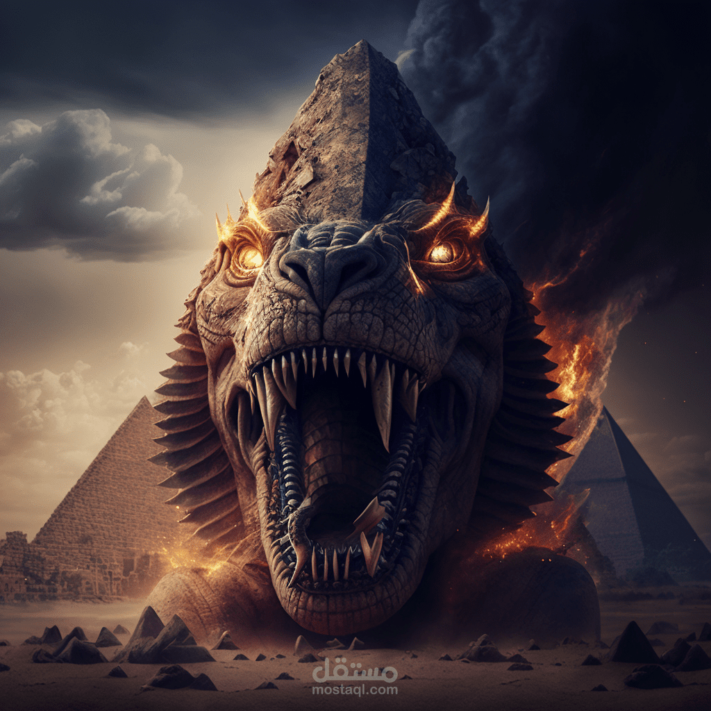 Dragon in pyramids