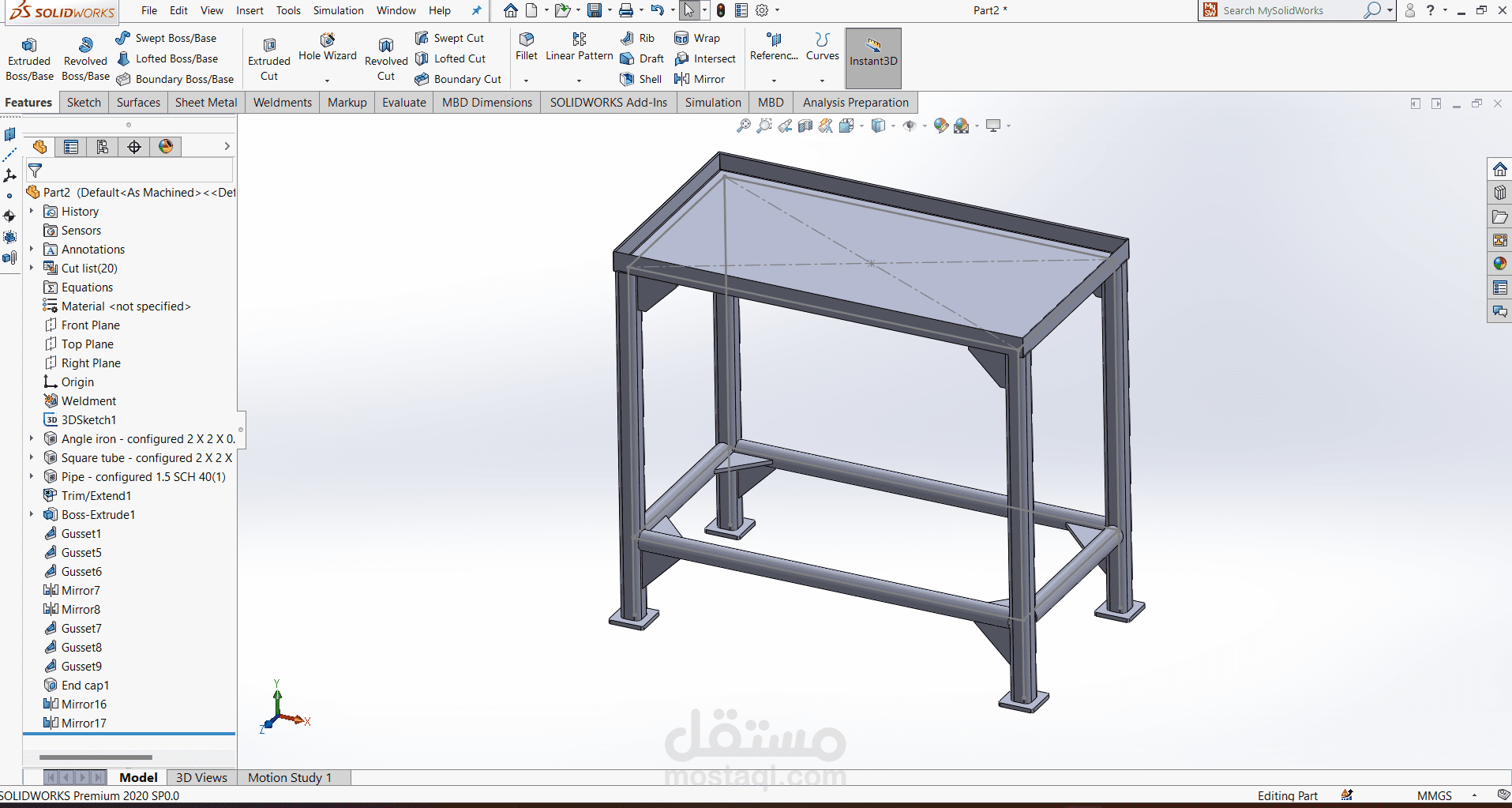 تصميم تاسك عباره عن ترابيظه باستخدام برنامج solid work