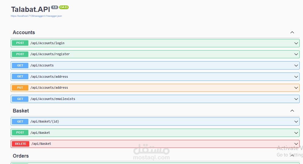 متجر الكتروني باستخدام ASP.NET Core Web API
