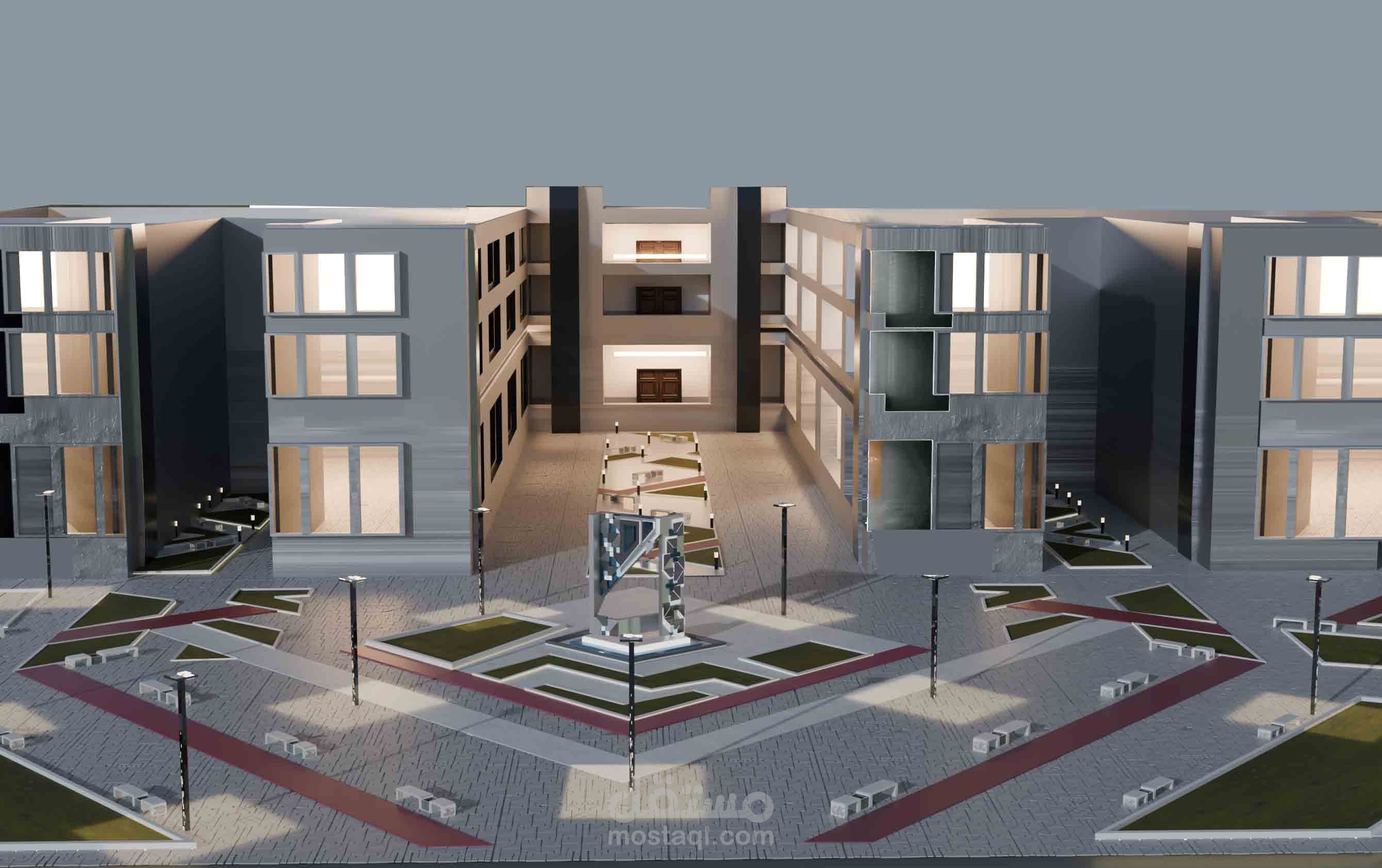 مشروع إعادة تصميم لاند سكيب لجامعة "3d"
