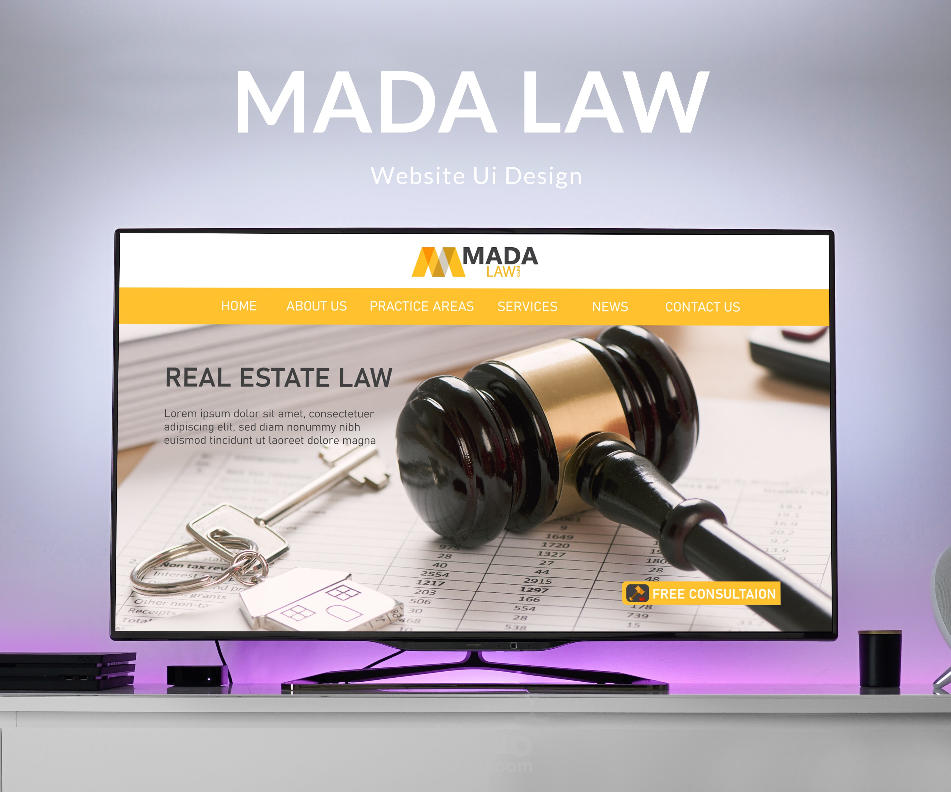 تصميم موقع لشركة استشارات قانونية Legal Website UI Design