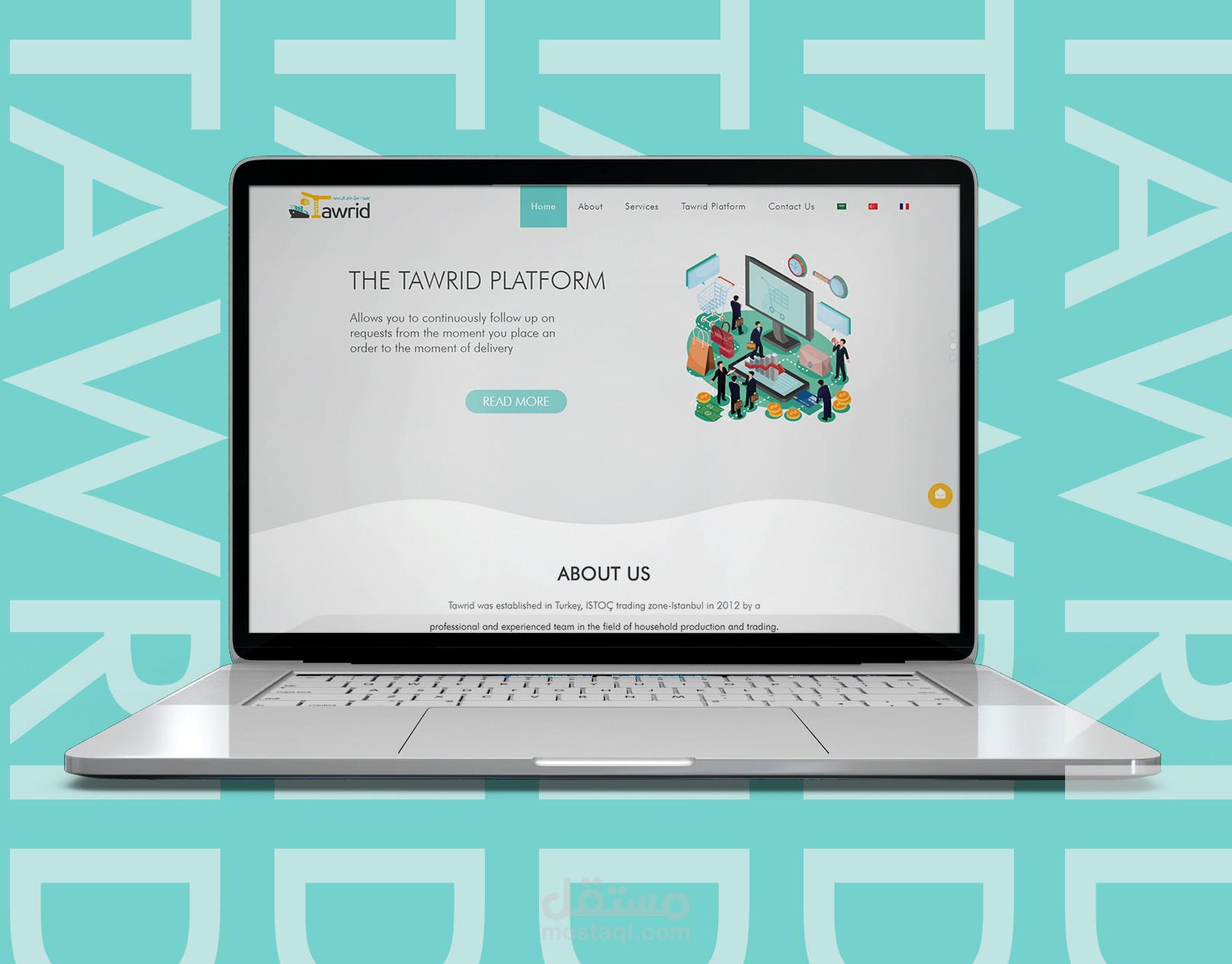 Website UI Design infographic - تصميم موقع انفوغرافيك
