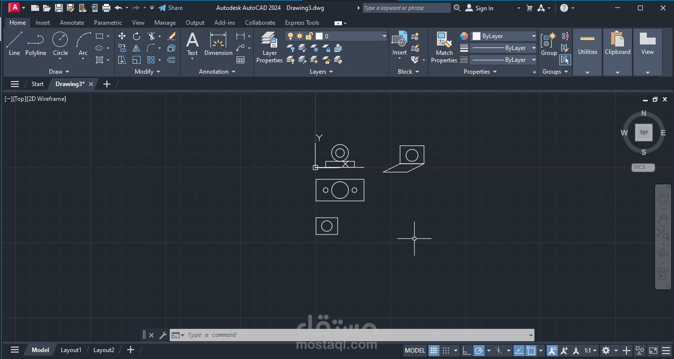 الرسم الهندسي علي Autocad