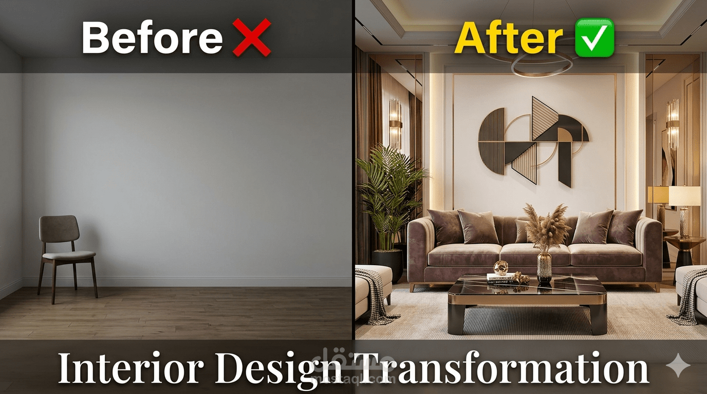 تصميم داخلي احترافي 2D و3D للشقق والمنازل بأفكار عصرية