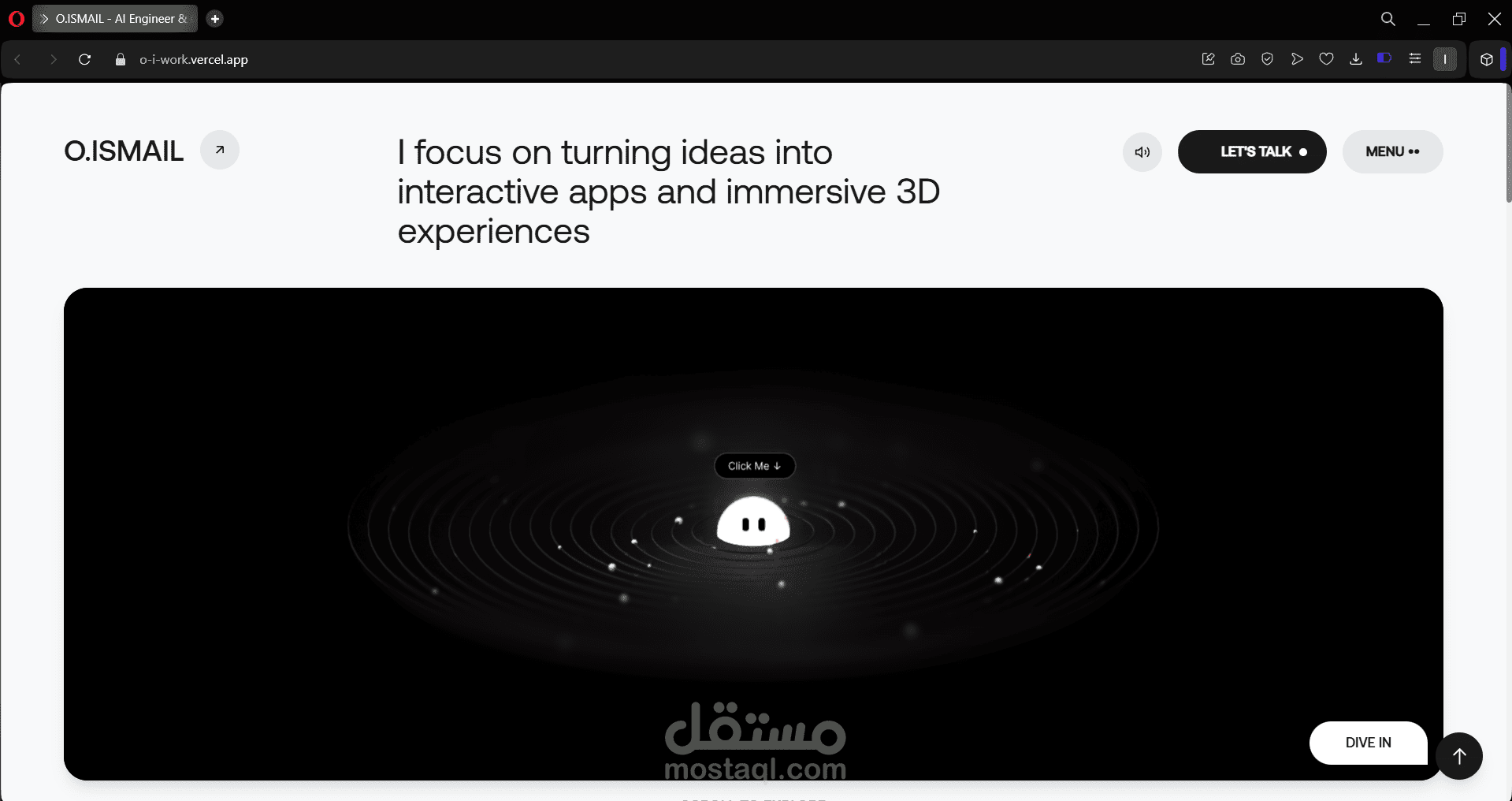 موقعي الشخصي الجديد بتجربة 3D تفاعلية رائعة و بكل تفاصيلها