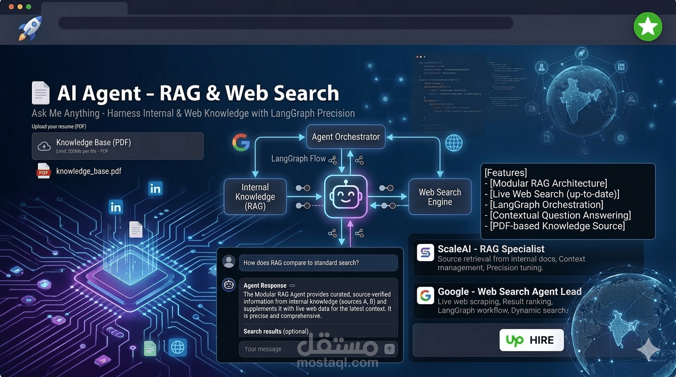 Modular RAG AI Agent with Web Search using LangGraph