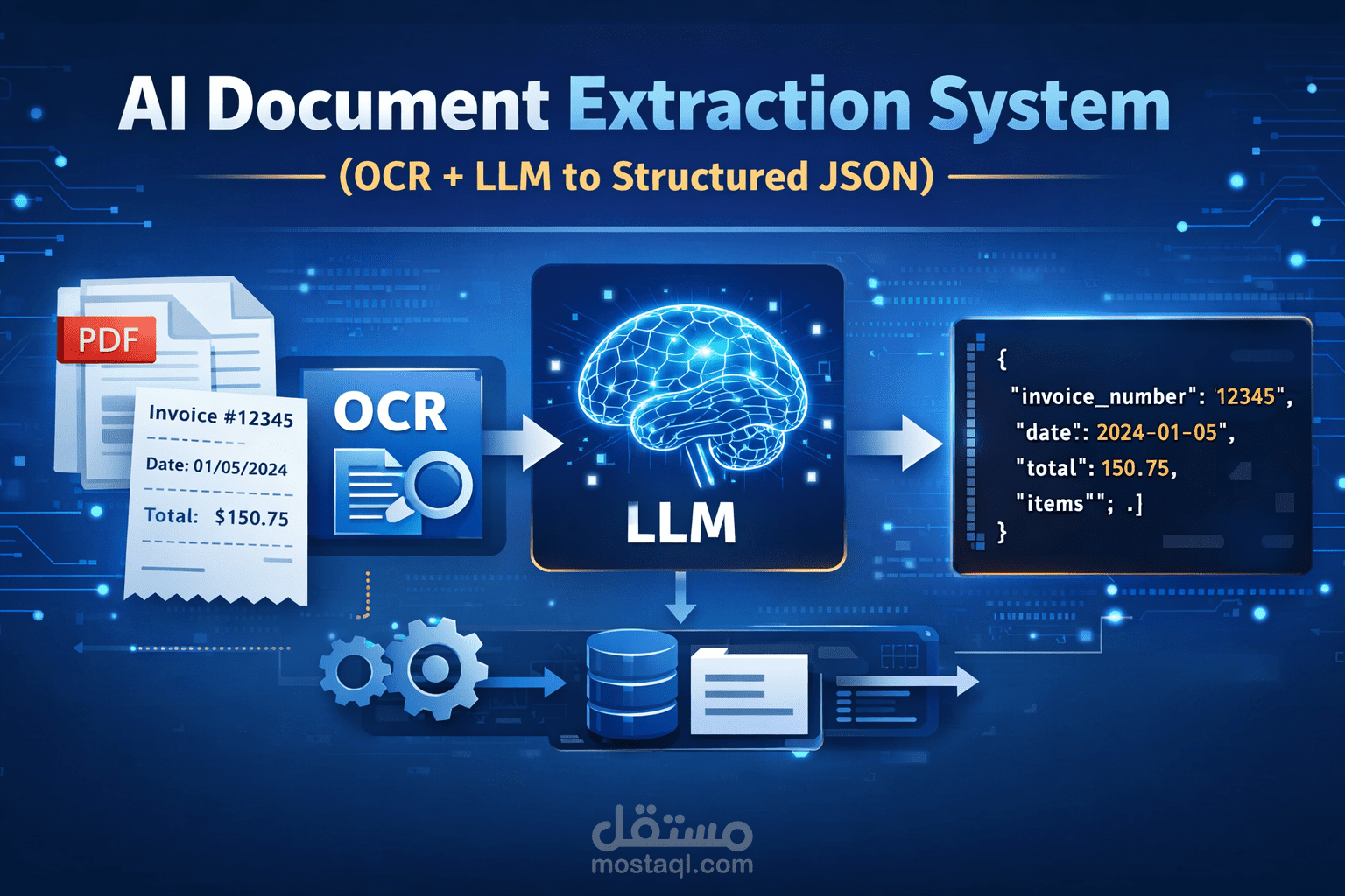 استخراج بيانات من المستندات باستخدام AI (OCR + LLM to Structured JSON)