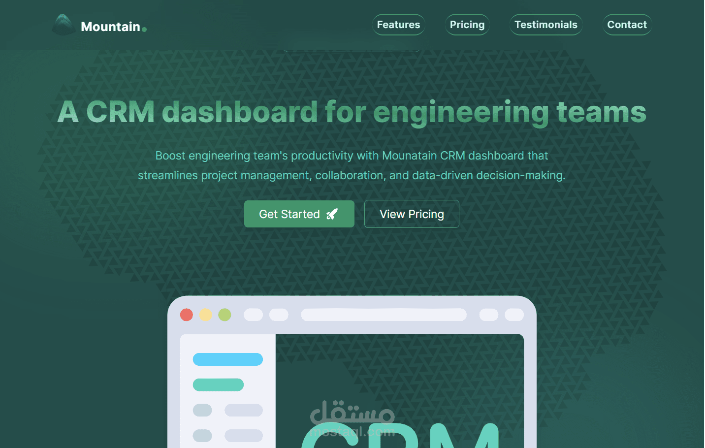 CRM SaaS Landing Page for Engineering Teams