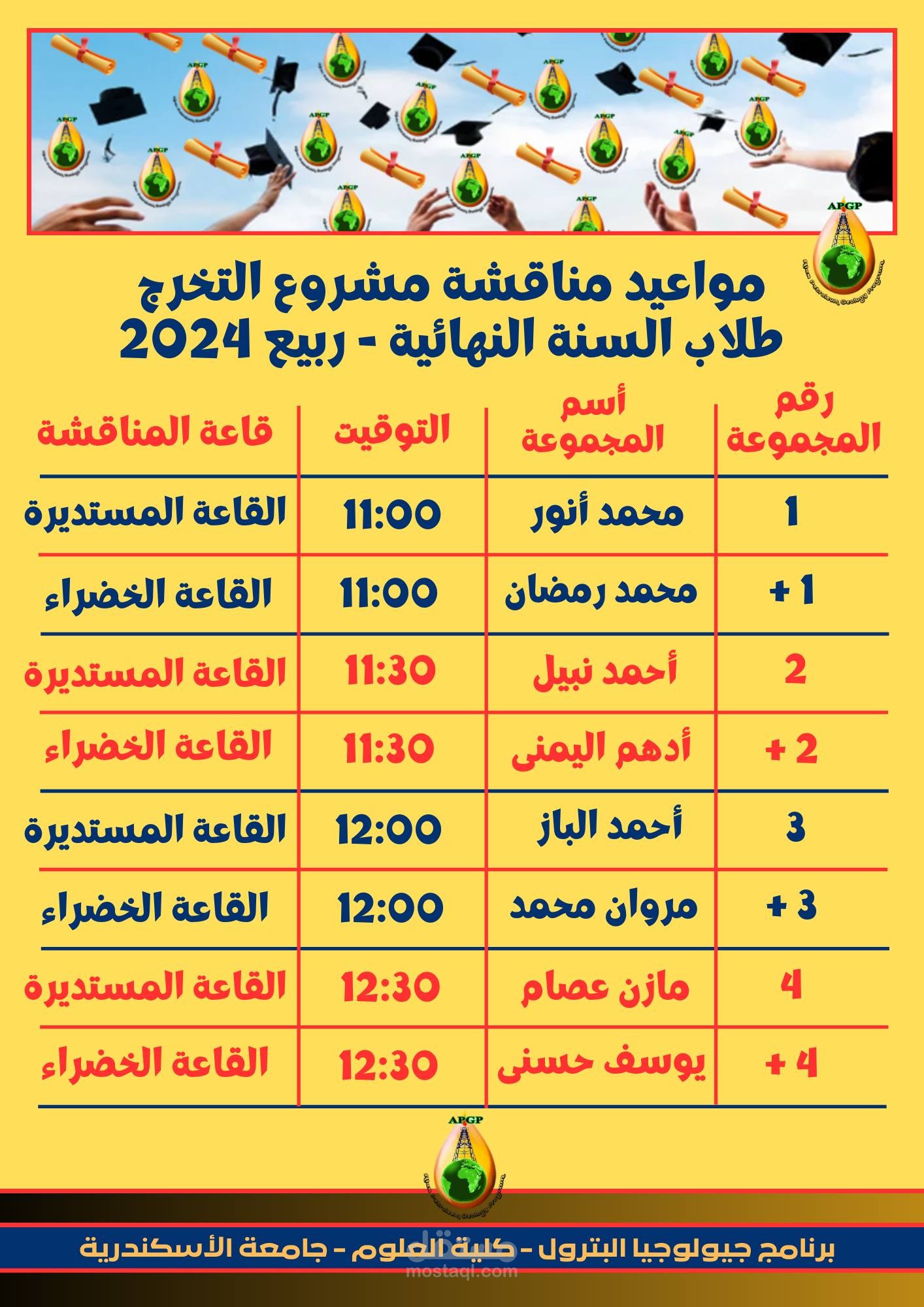 إعلان عن مناقشة مشروع تخرج