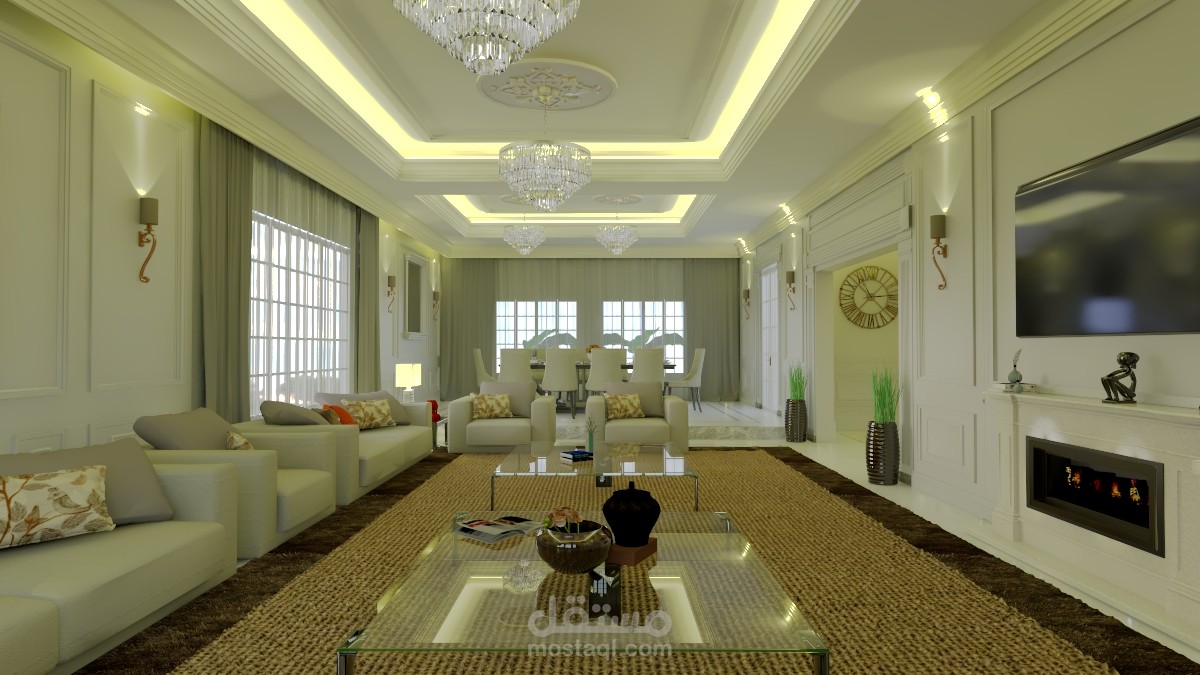 تصميم داخلي لمنزل صغير New Classic