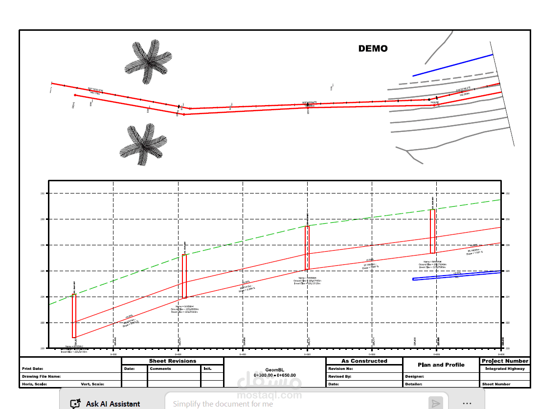 Plan & Profile Drawings for Water and Sewer Infrastructure