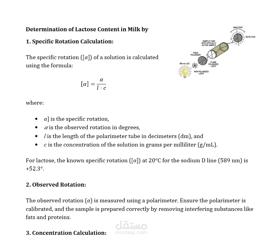lactose content determination calculations
