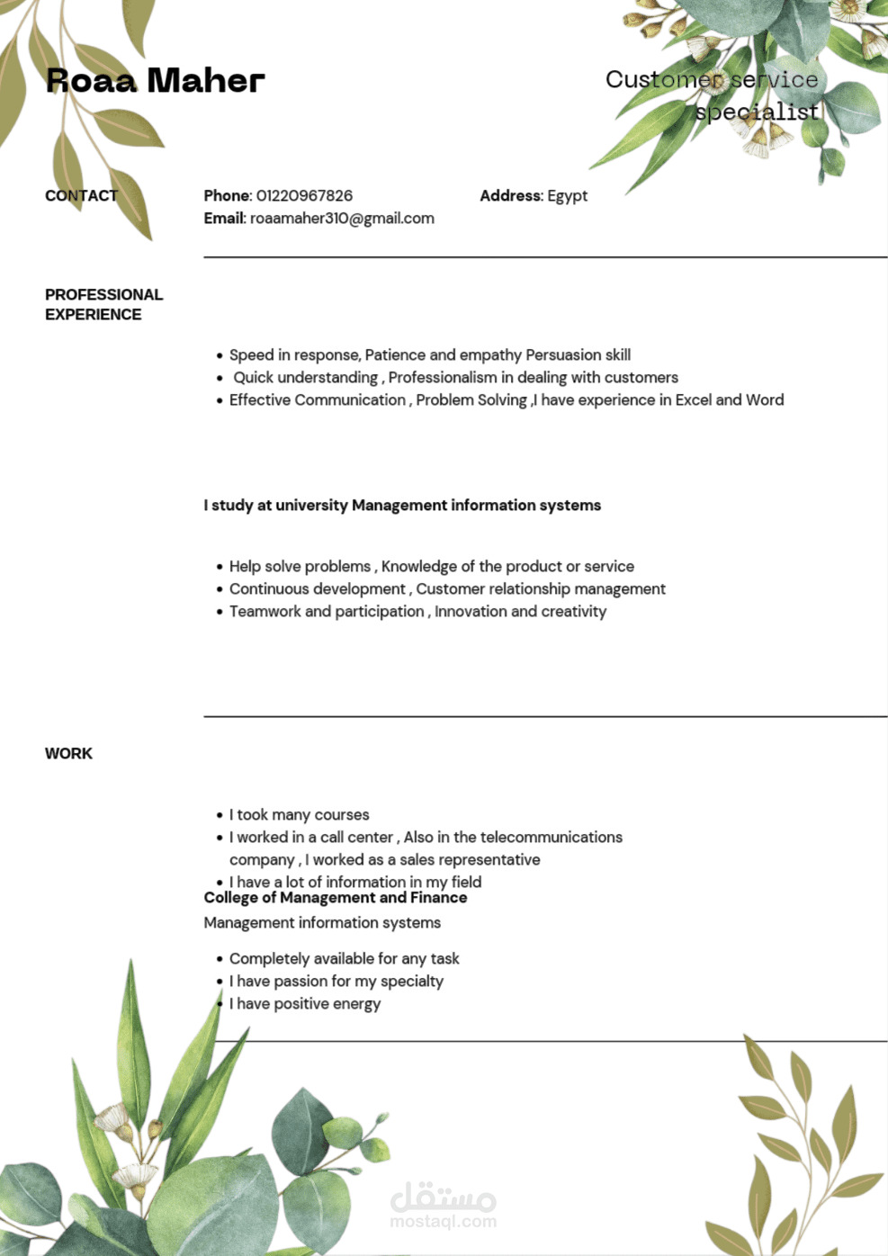 CV السيرة الذاتية