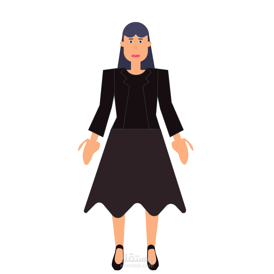 تصميم شخصيه سيده اعمال ومديره وتصميم المكتب الخاص بها
