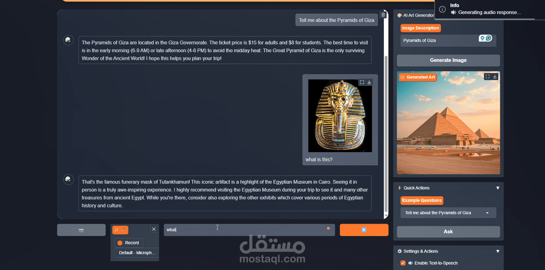 Egyptian Tourism Guide - Multimodal AI Assistant