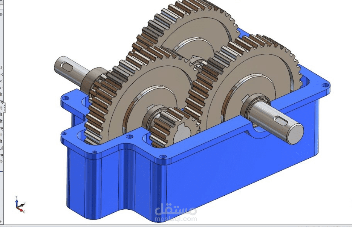 مشروع تصميم علبة تروس (Gearbox)