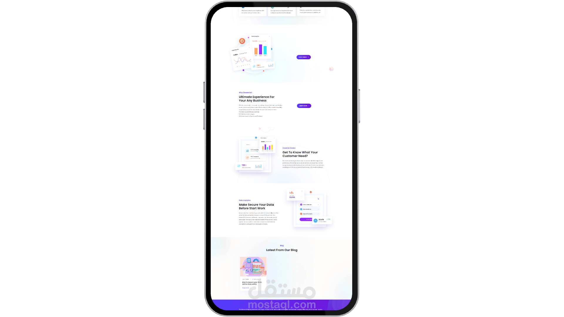 صفحة ويب خاصة بشركة Data Analysis