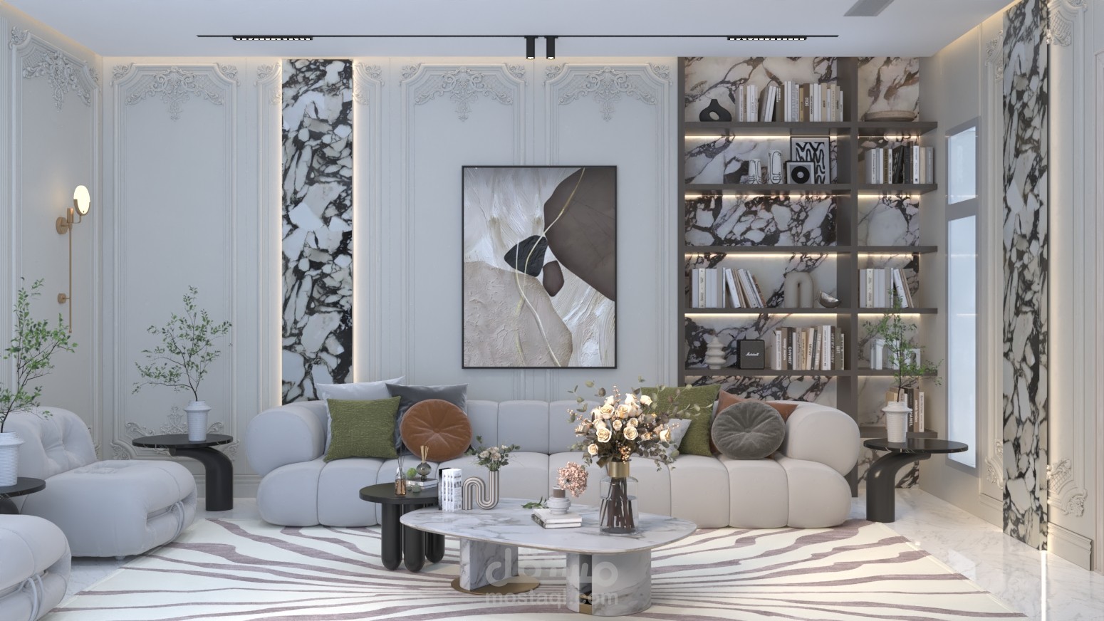 تصميم شقة نيوكلاسيك