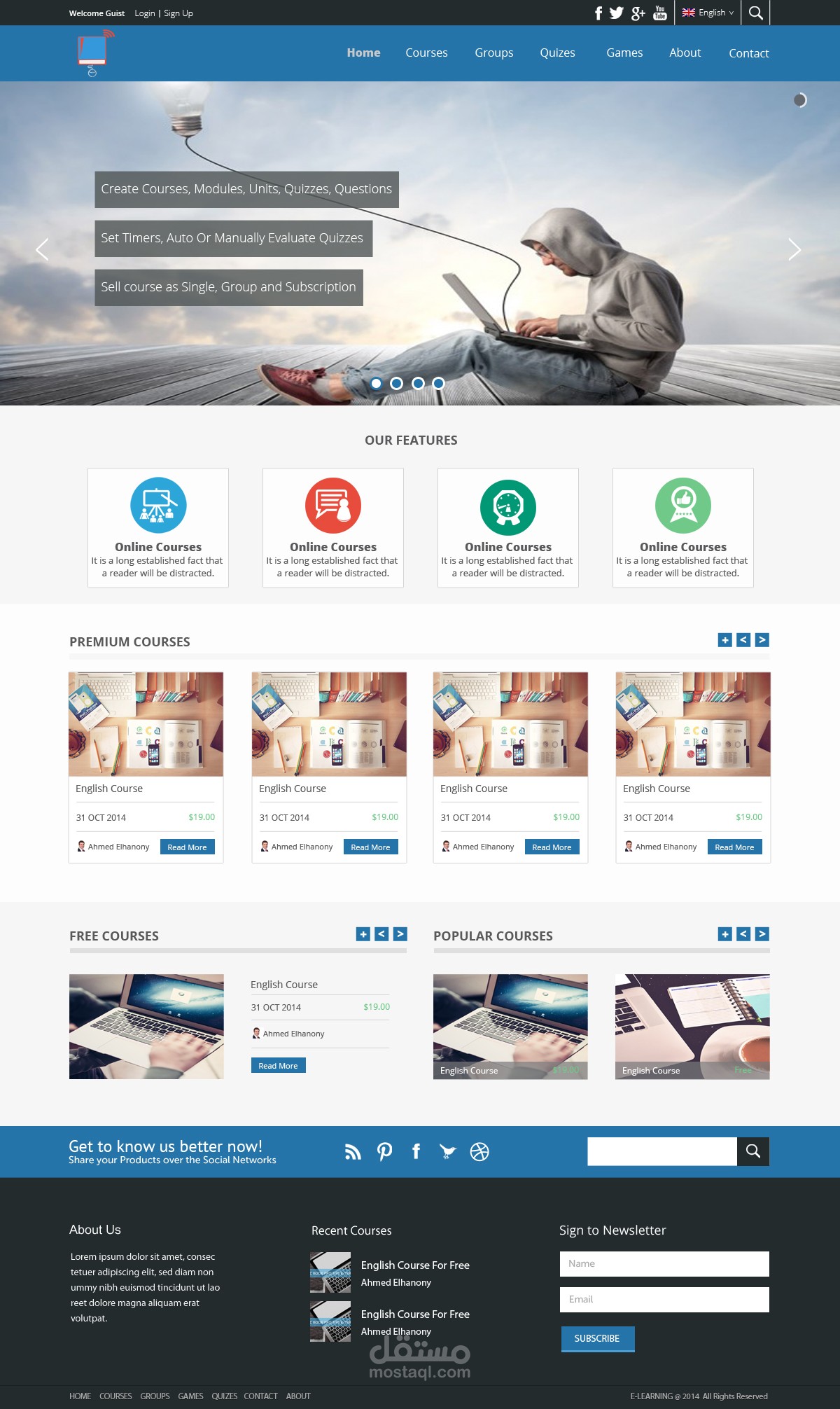 E-learning psd template