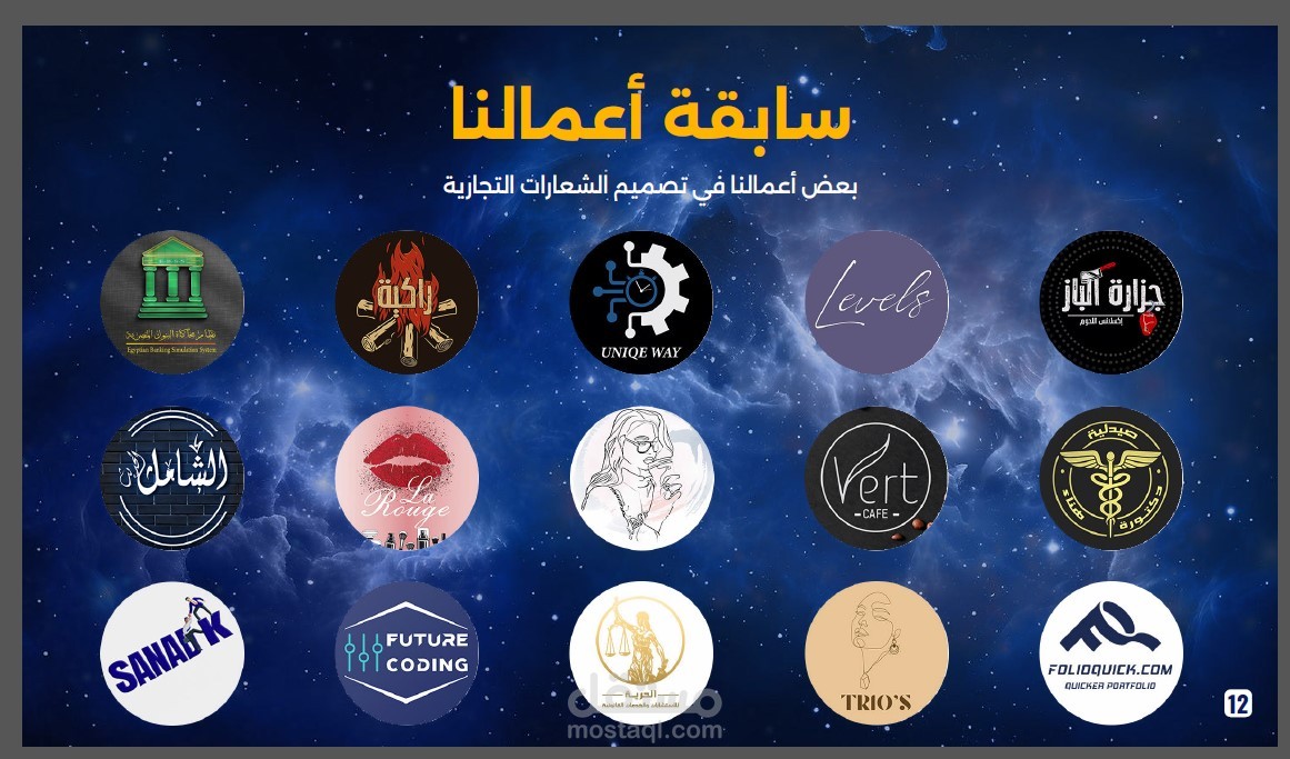 تصميم الشعارات التجارية لعدد من العلامات التجارية