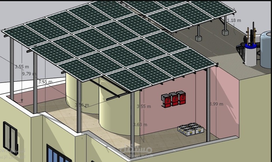 تصميم نظام طاقة شمسية بقدرة 15Kwp