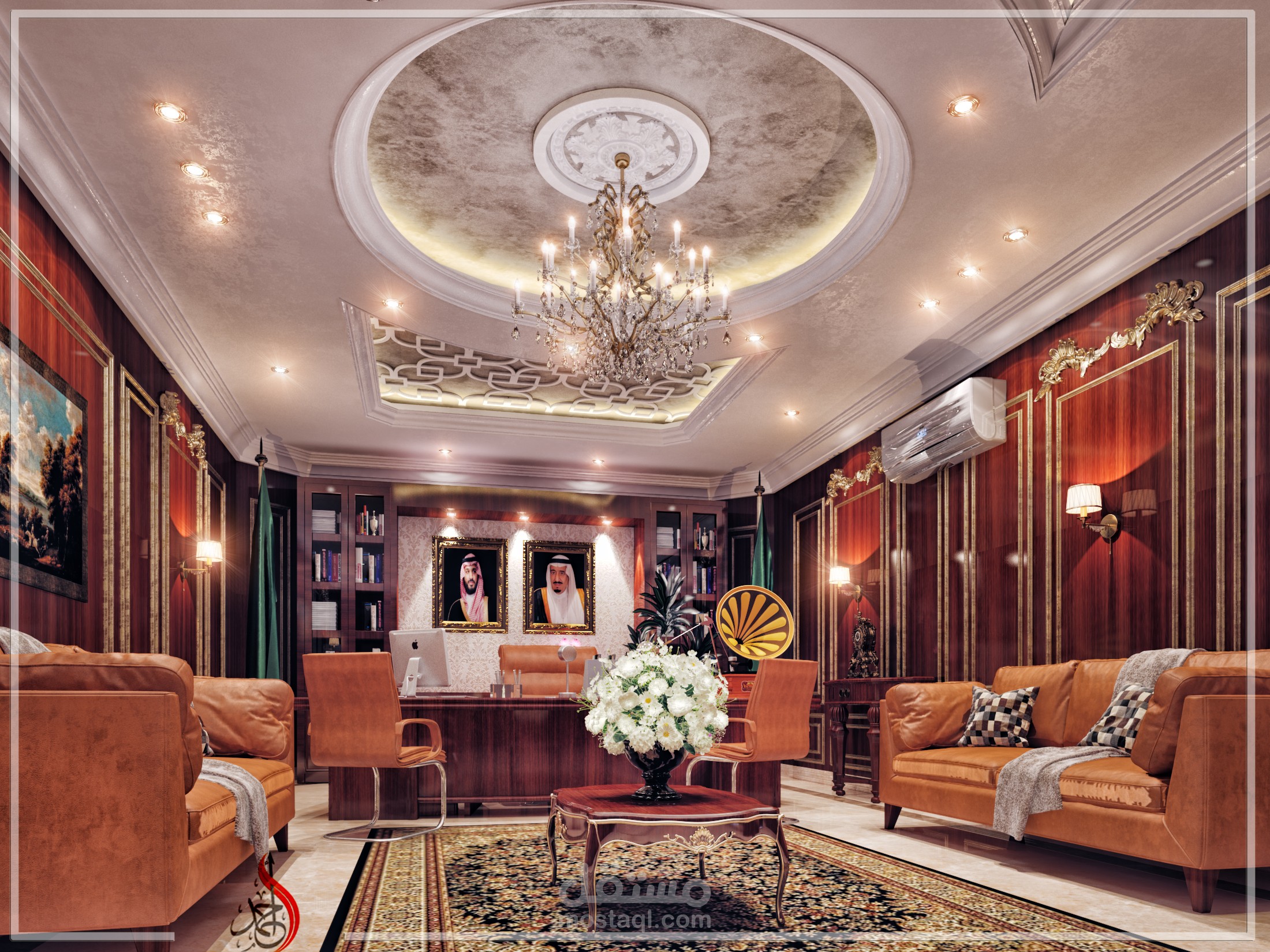 مكتب كلاسيك خشبي