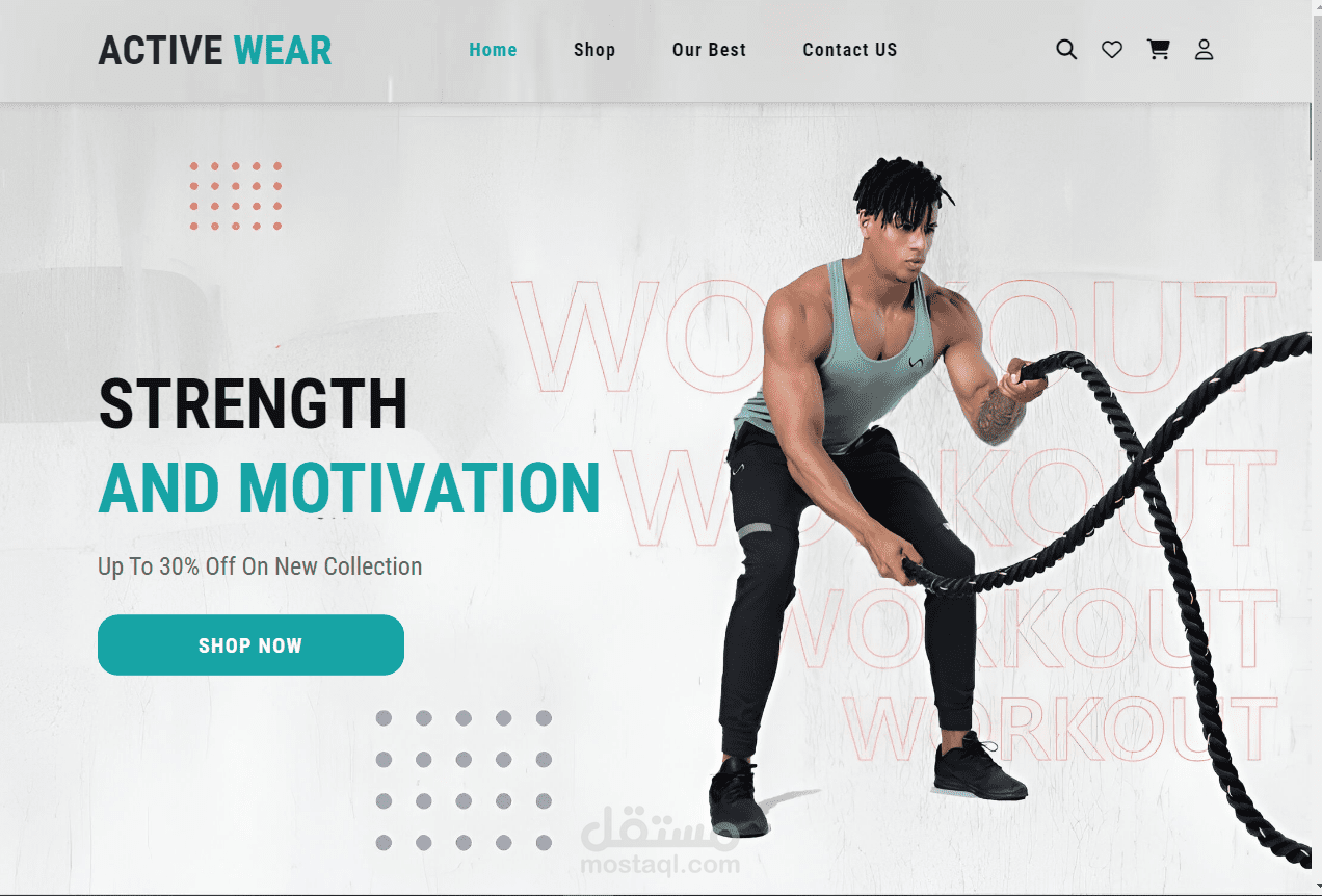 موقع متجر للملابس الرياضية الرجالية