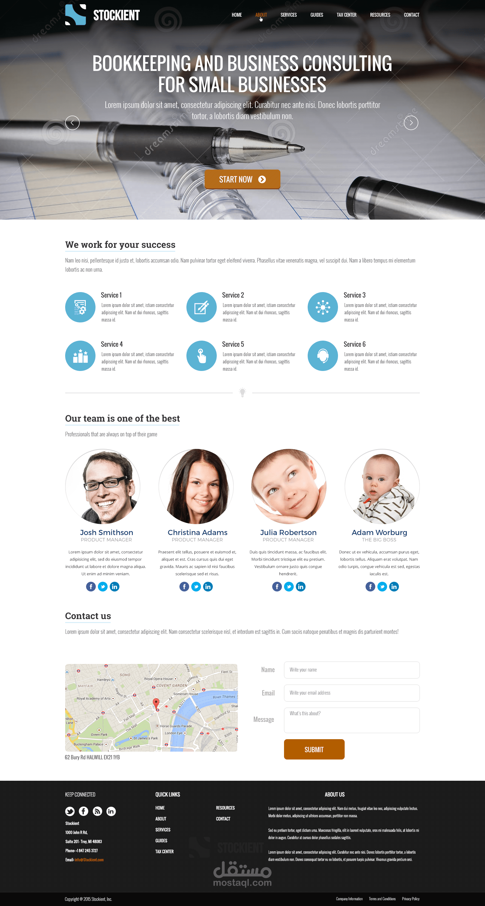 تصميم موقع Stockient
