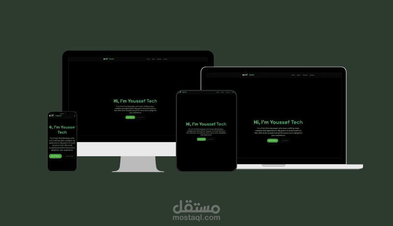 موقع شخصي (Portfolio) احترافي باستخدام React.js و Tailwind CSS