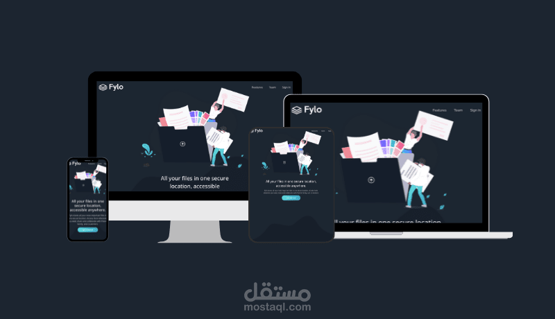 Landing Page تفاعلية بـ React و Tailwind – سريعة ومتجاوبة.