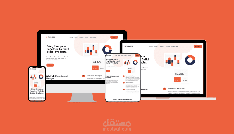 Landing Page متجاوبة وسريعة بـ Tailwind CSS.