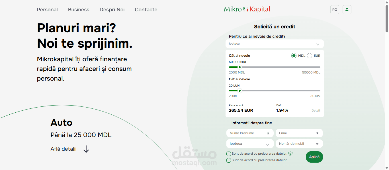 تطوير موقع Mikrokapital