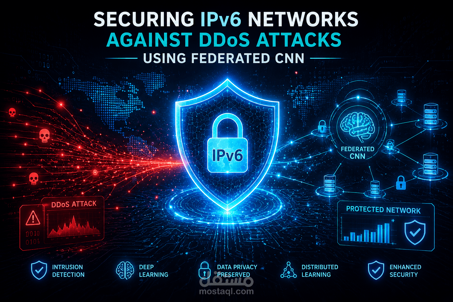 Securing IPv6 Networks Against DDoS Attacks Using Federated CNN under Zero Trust Architecture