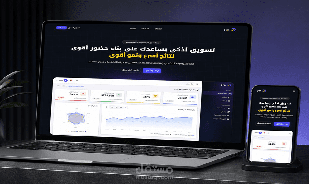 منصة للتسويق بالذكاء الاصطناعي باللغة العربية SaaS