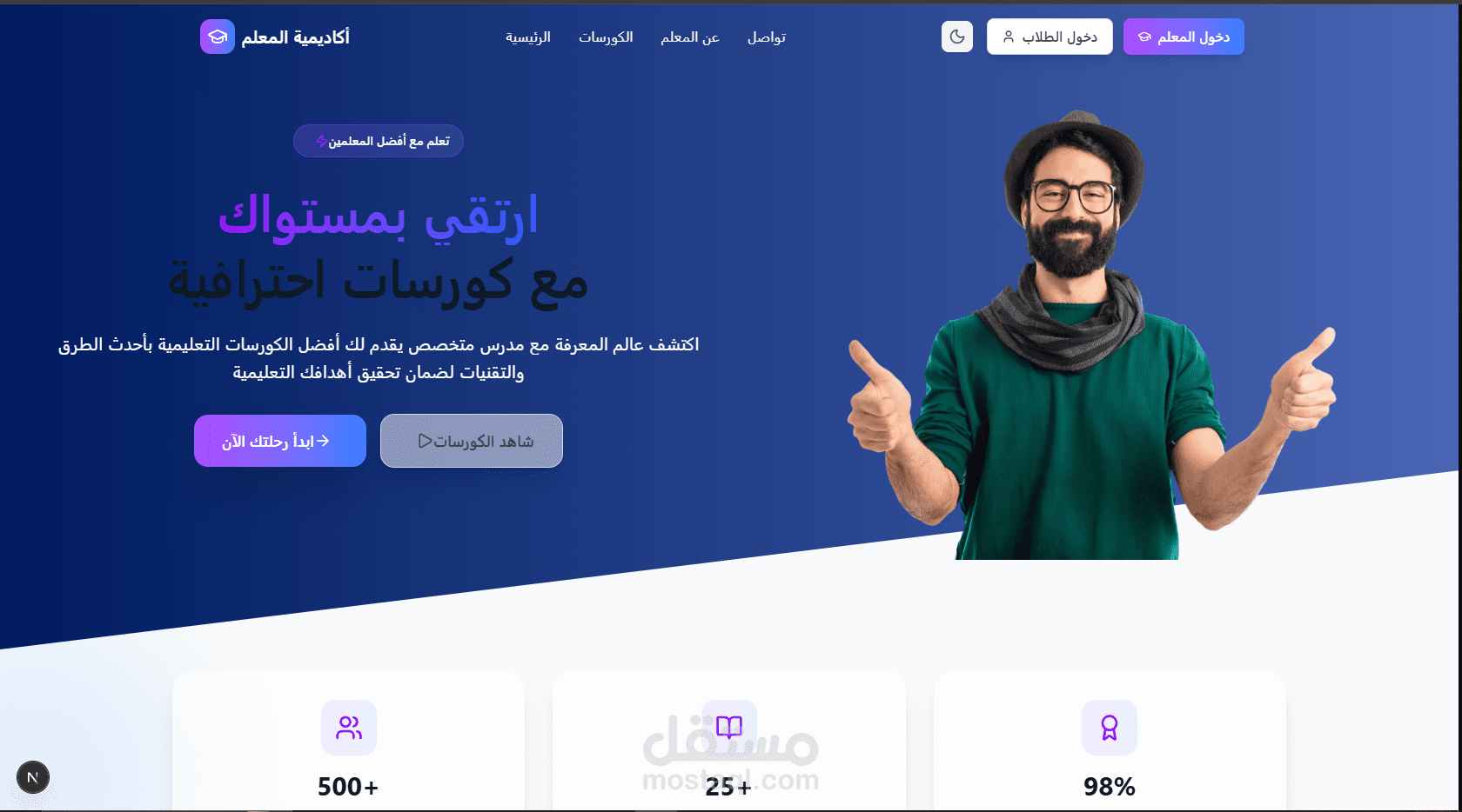 بناء منصه تعليميه لمدرس شخصي