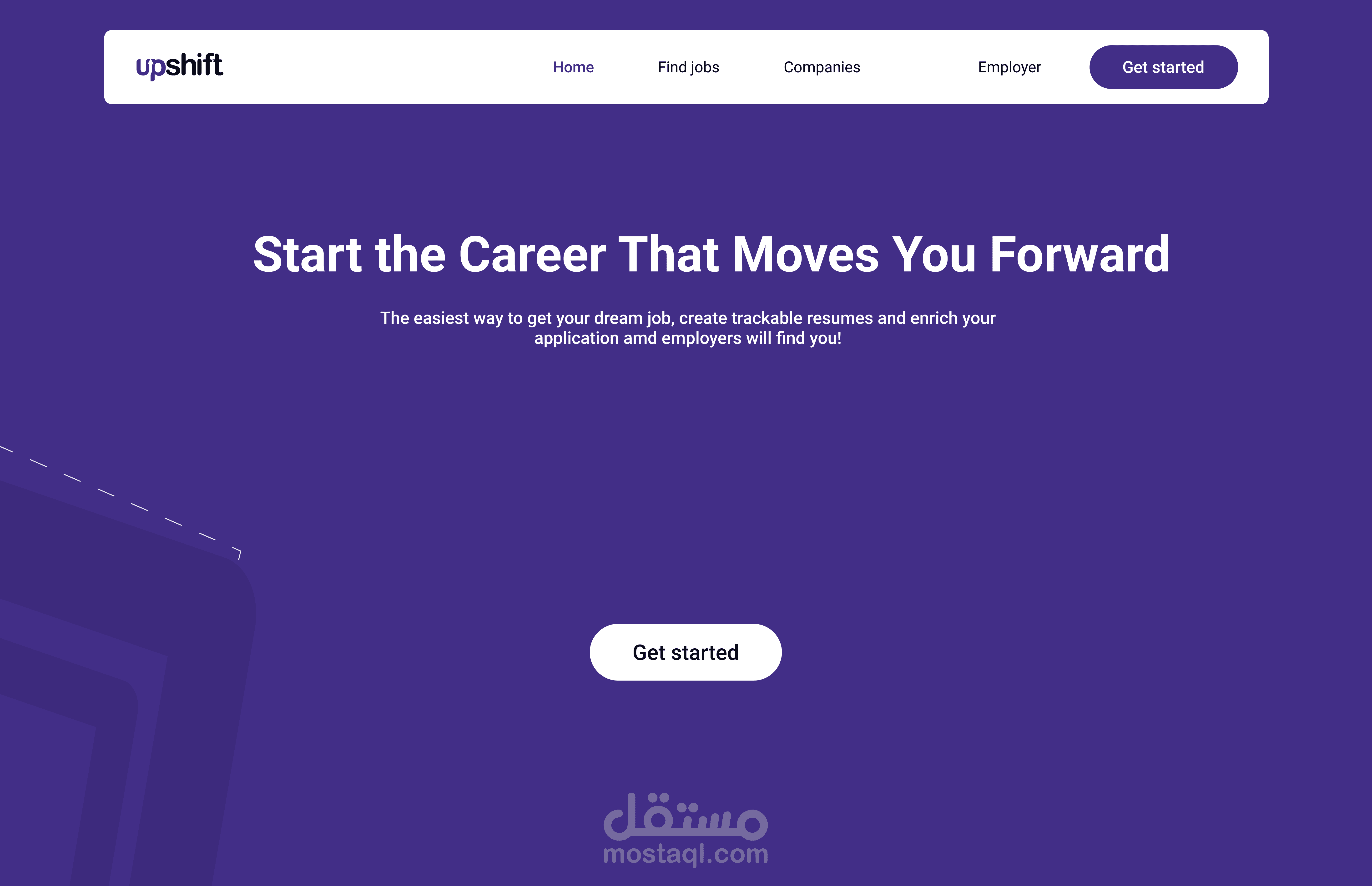تصميم UI/UX لموقع ويب  UpShift