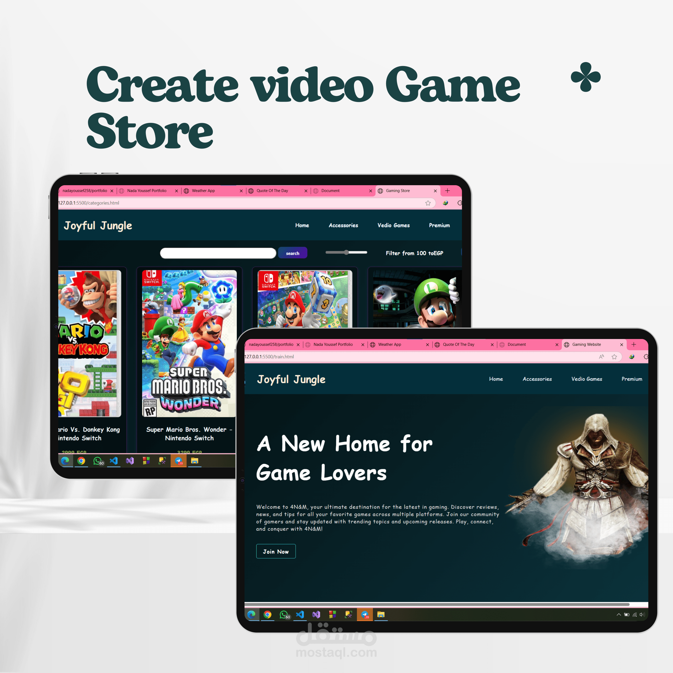 متجر إلكتروني لبيع ألعاب الفيديو باستخدام HTML,CSS, JavaScript.