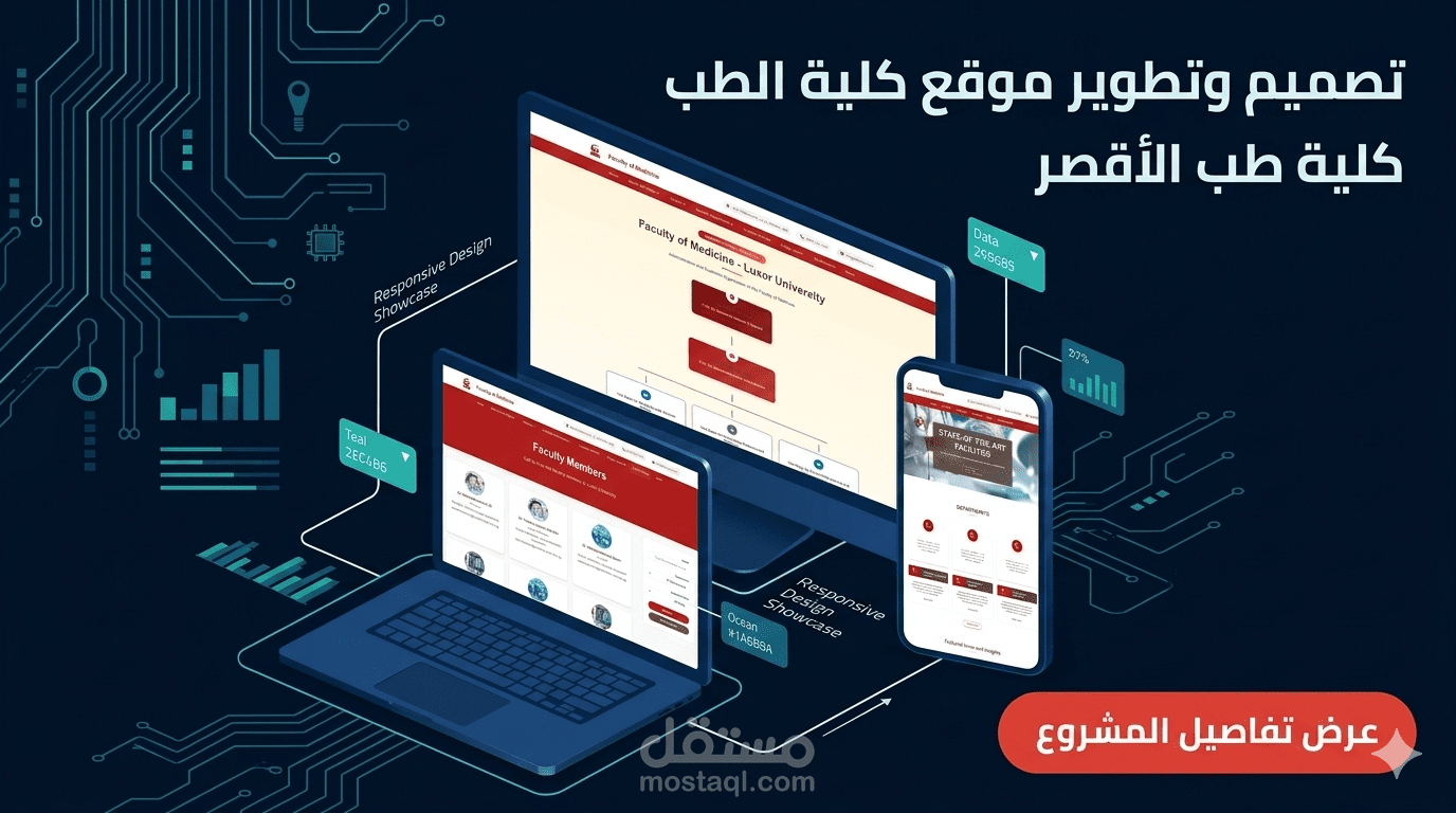تصميم وتطوير الموقع الإلكتروني لكلية الطب - جامعة الأقصر