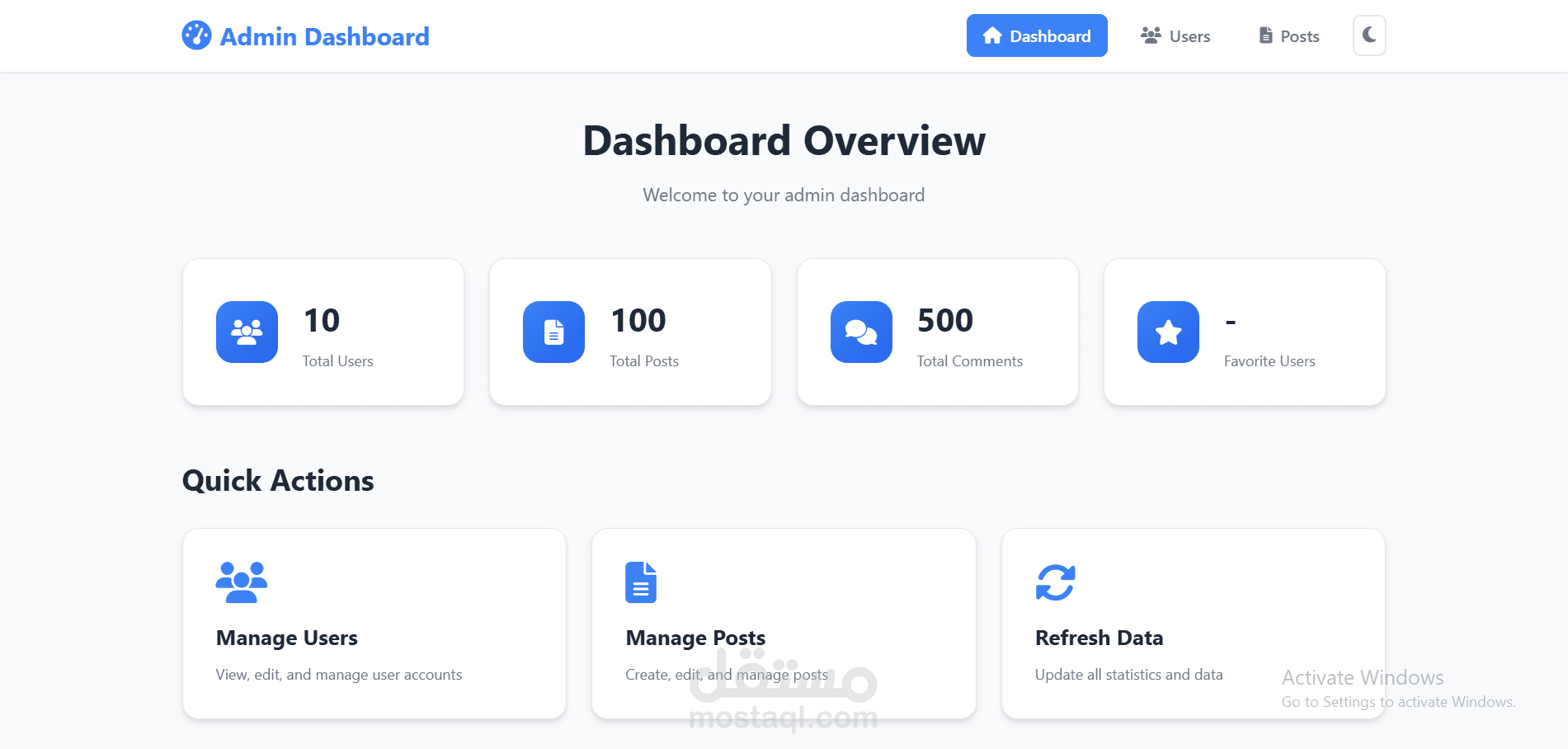 Mini-Admin-Dashboard