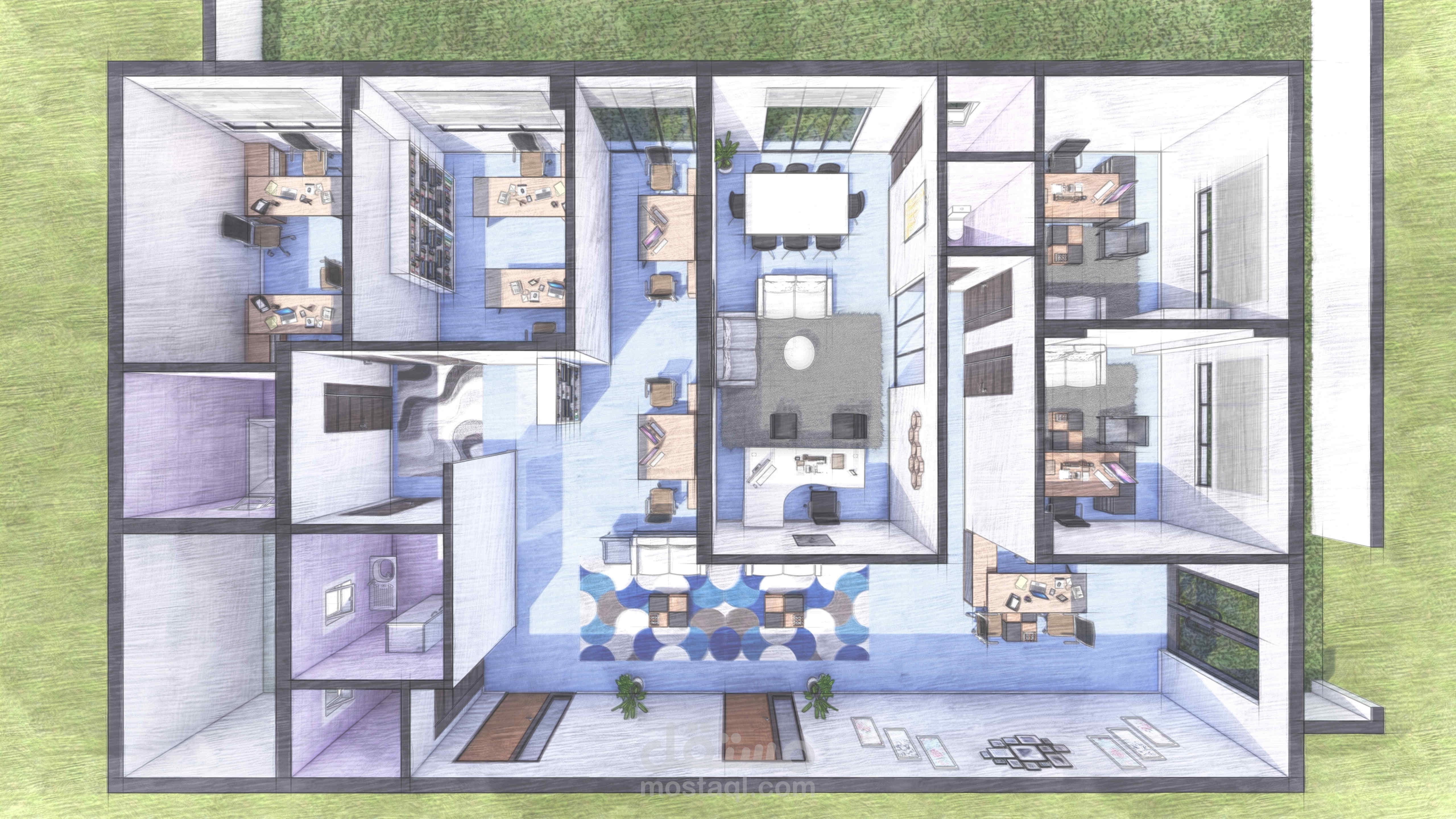 تصميم داخلي لمكتب هندسي