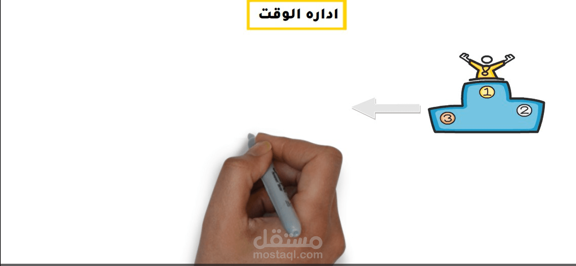 عمل فيديو وايت بورد عن اداره الوقت