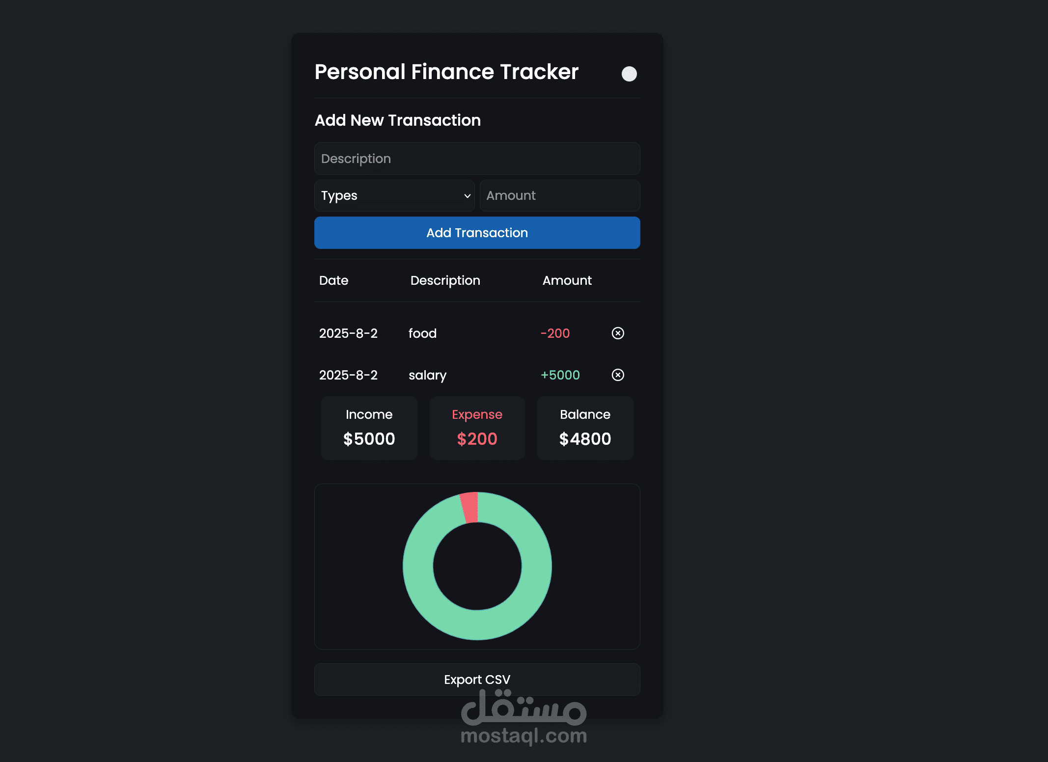 personal finance tracker