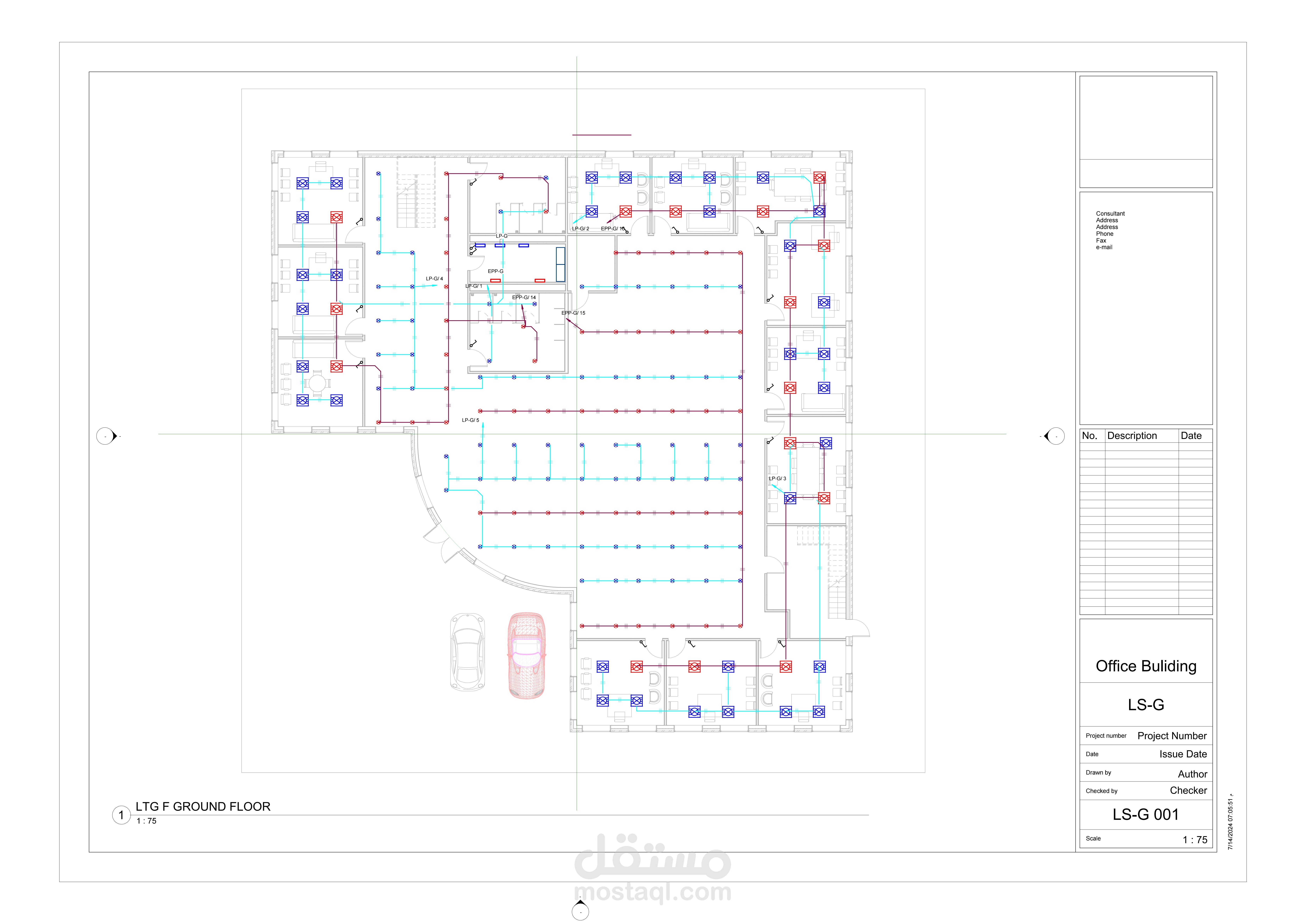 Electrical system of an office building using REVIT