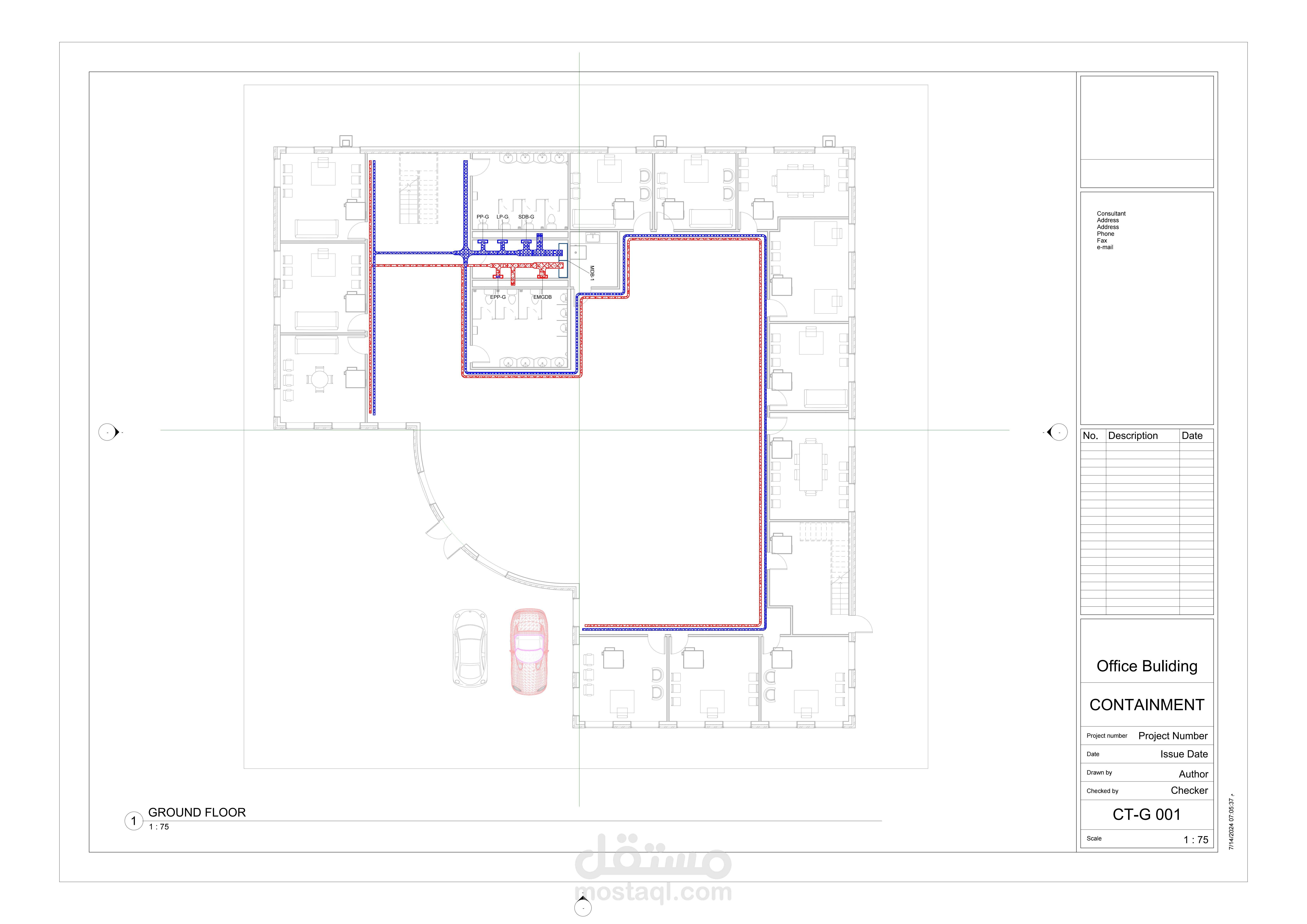 Shop drawing of an office building using REVIT