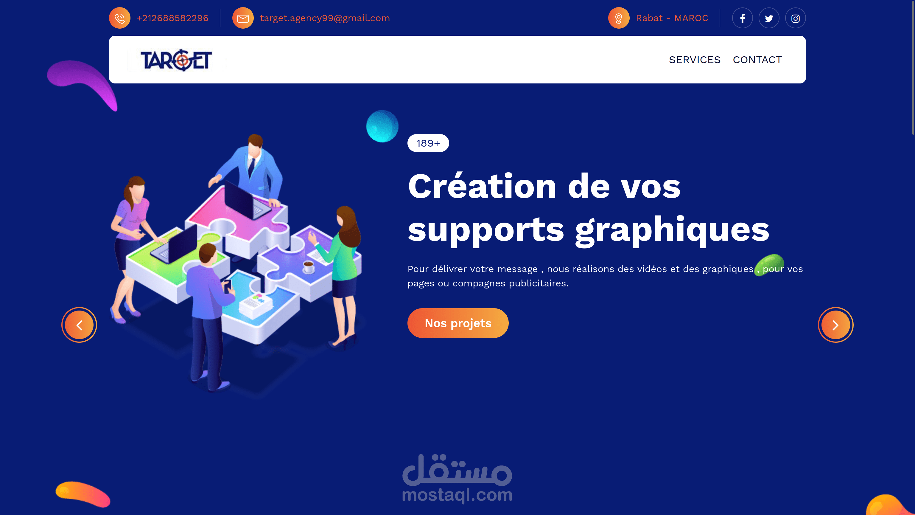 تصميم و برمجة موقع شركة Target agency