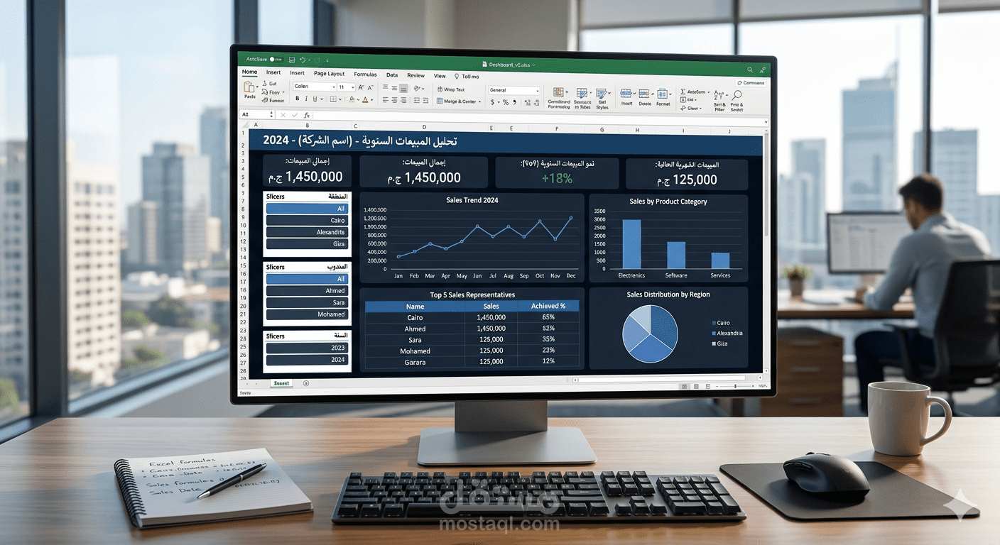 لوحة تحكم تفاعلية (Dashboard) للمبيعات