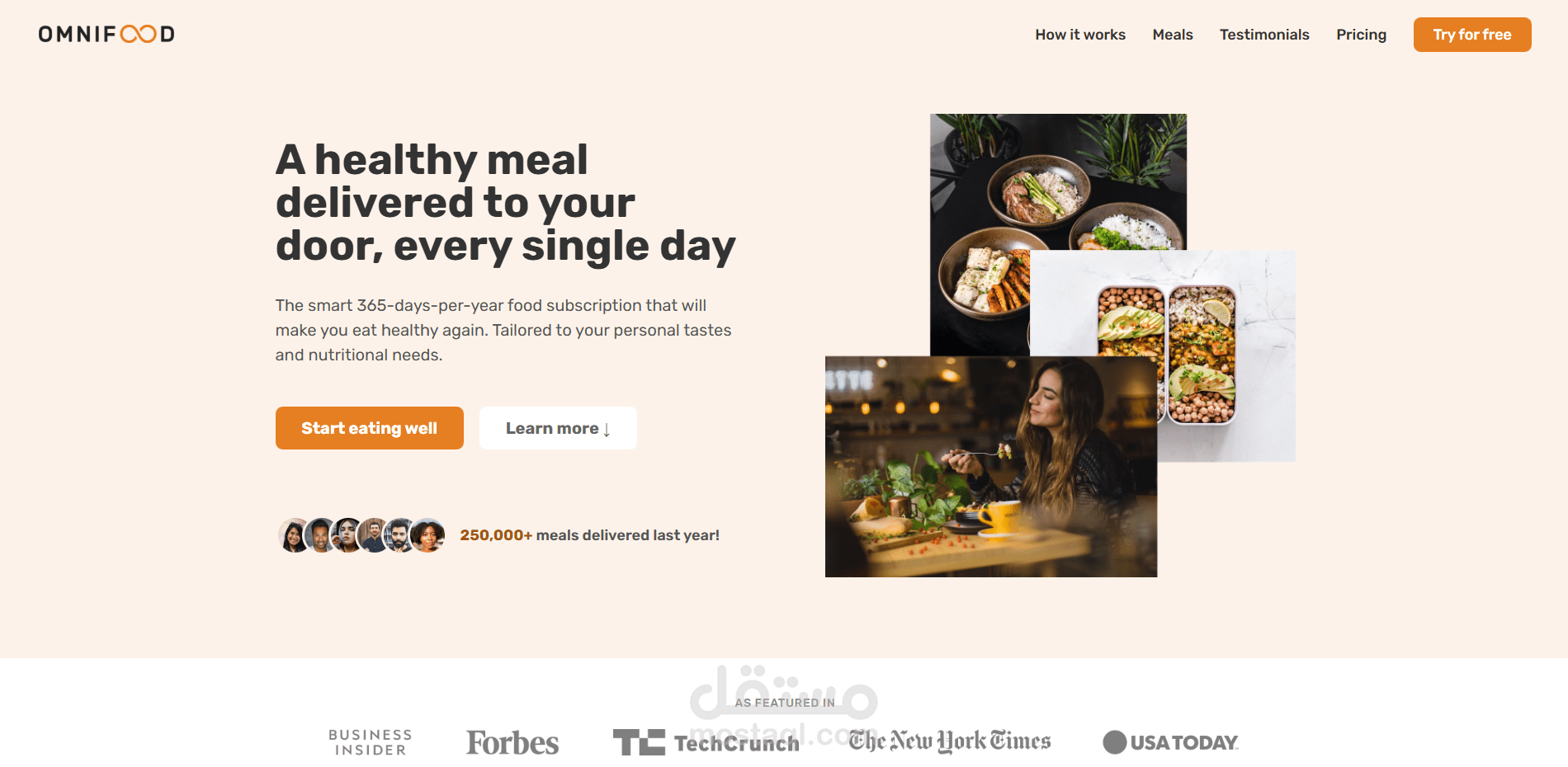 Landing page - Food delivery