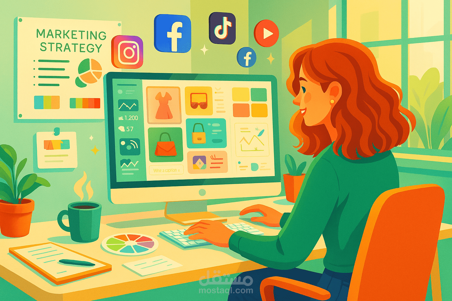 عمل منشورات لوسائل التواصل الاجتماعي