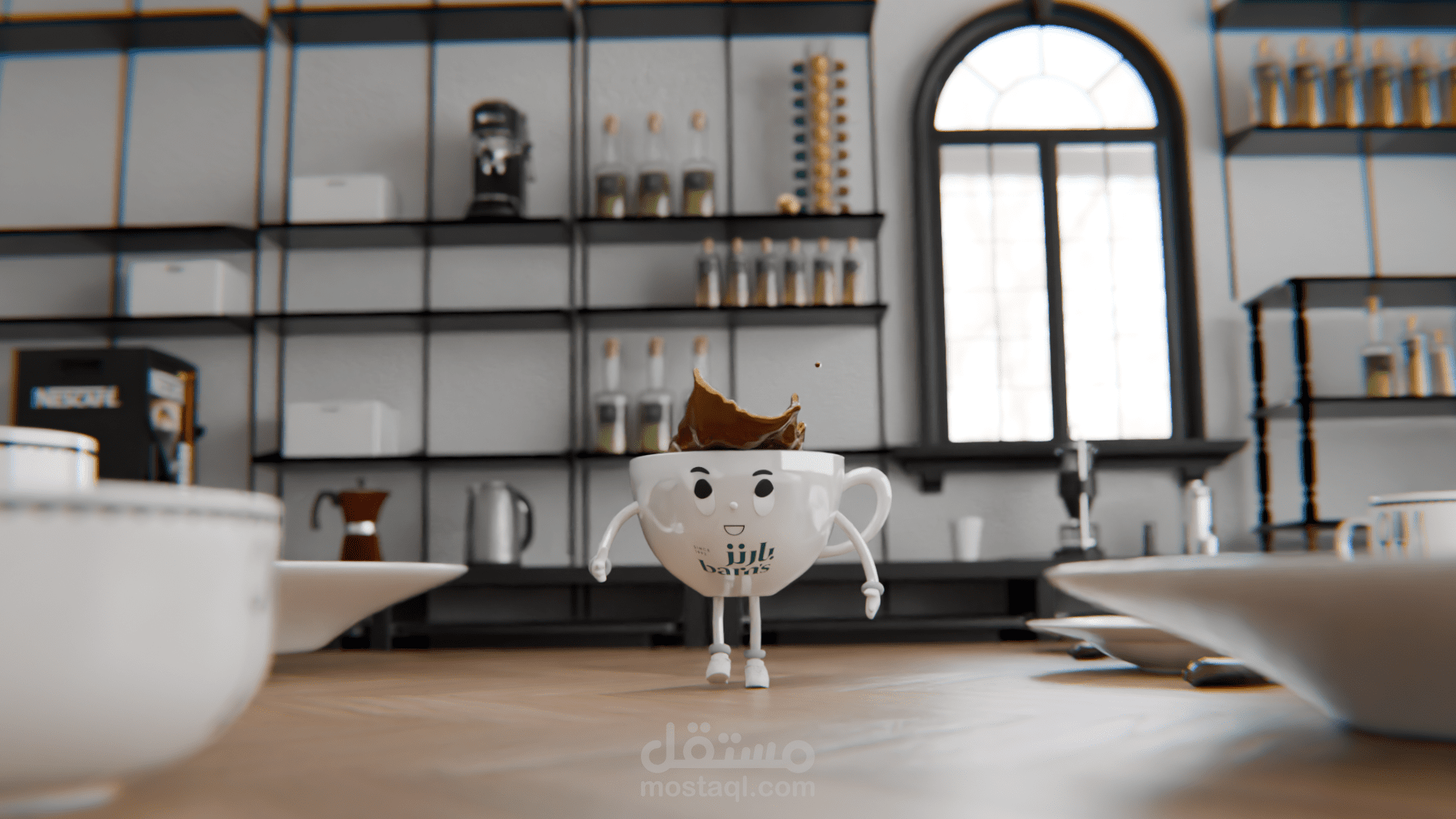 تصميم لشخصية اعلان ريلز كافية