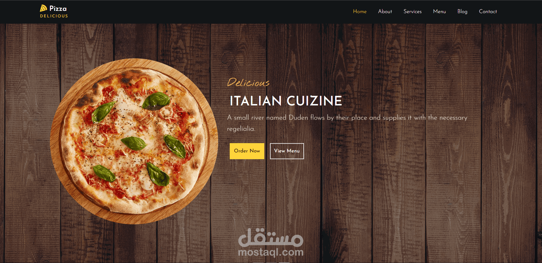 تصميم وتطوير موقع إلكتروني متكامل لمطعم